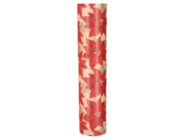 Blumenseide Kraftpapier 75cm 9kg Poinsettia rot-natur 40gr/qm nassfest inklusive Entsorgungsgebühren rot natur