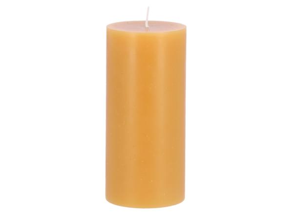 Edelkerze Smooth durchgefärbt H130 D60 honig ca. 54Std Brenndauer D6 H13cm