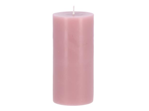 Edelkerze Smooth durchgefärbt H130 D60 rosa ca. 54Std Brenndauer  D6 H13cm
