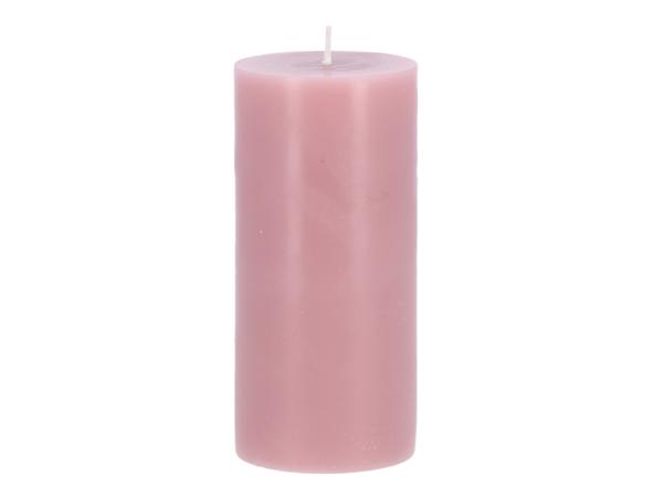 Edelkerze Smooth durchgefärbt H130 D60 rosa ca. 54Std Brenndauer D6 H13cm
