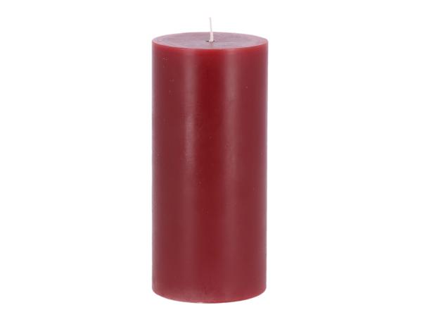 Edelkerze Smooth durchgefärbt H130 D60 rot ca. 54Std Brenndauer D6 H13cm