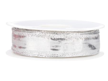 Band Glamour 25mm 25mr silber m Draht 25mm 25mr