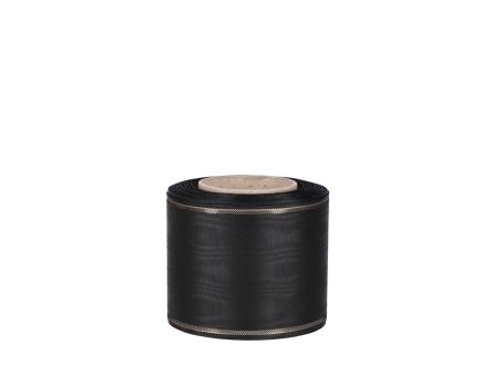Kranzband Moire 75mm 25mr schwarz 