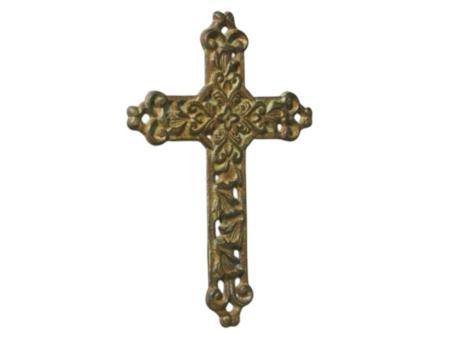 Kreuz 25cm Gusseissen antik durchbrochen B16,5H24,5cm