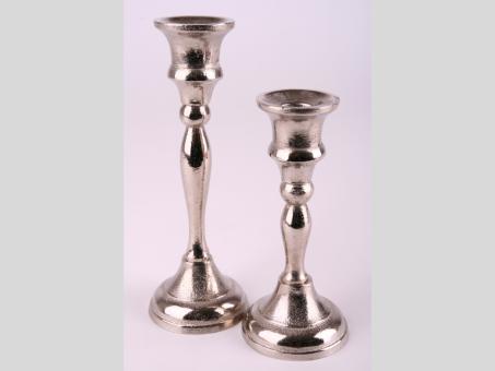 Kerzenhalter f Spitz-/Stabkerze bis 22mm Aluguss vernickelt 
