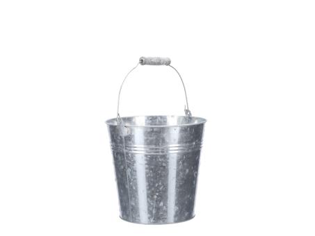 Kübel Zink m Bügel Holzgriff grau  D20(15) H19cm