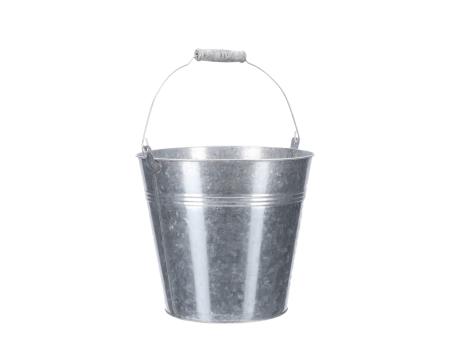 Kübel Zink m Bügel Holzgriff grau D24(17) H21,5cm