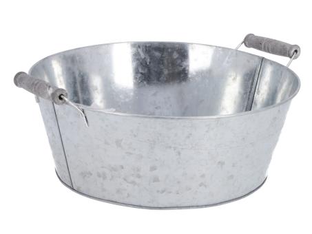 Schale Zink Holzgriff grau D30/24 H11,5cm