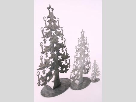 Tannenbaum Zink Display z Stellen antikfinish   L26 B12 H42cm