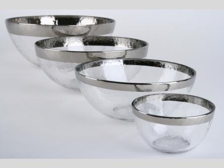 Schale Glas Silberrand
!! Aktionsartikel- Kein Umtausch / Rückgabe möglich !! D25 H10cm