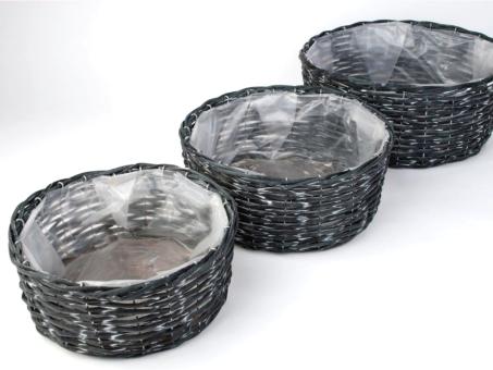 Pflanzkorb Spaltweide rund Set 3 D29/34/40 H13/15/17cm