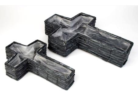Pflanzkreuz Spaltweide Set2 B21/32 L34/47 H7/9cm