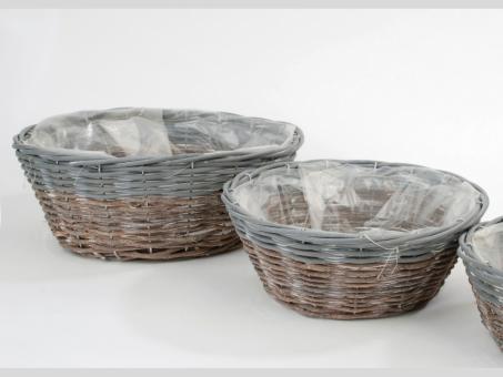 Pflanzschale rund 2tone braun-grau   D20 H8,5cm