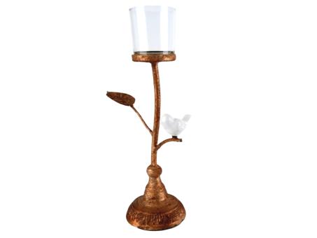 Teelichthalter Metall m Vogel Porzellan Teelichtglas D7cm
!! Aktionsartikel- Kein Umtausch / Rückgabe möglich !! B16 T12 H36cm