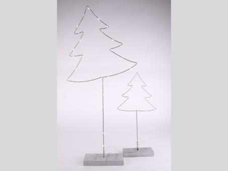 Tannenbaum Draht LED a Betonsockel (für Batteriebetrieb 2xAA)   B39 T8 H84cm