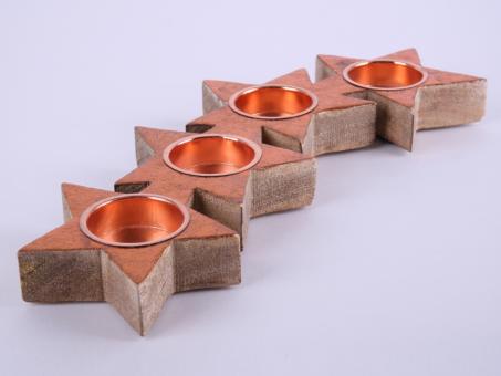 Teelichthalter Stern x4 Holz m Schlagmetall
!! Aktionsartikel- Kein Umtausch / Rückgabe möglich !! B10 T2,5 L30cm
