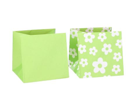 Pflanztasche Papier (innen foliert) 2Mod Uni+Blüte sort   D14 H13,5cm