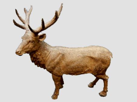 Hirsch stehend Polyresin Finish Gusseisen B49 T22 H47cm