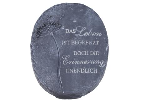 Platte Spruch oval Pusteblume B12 T7 H18 cm