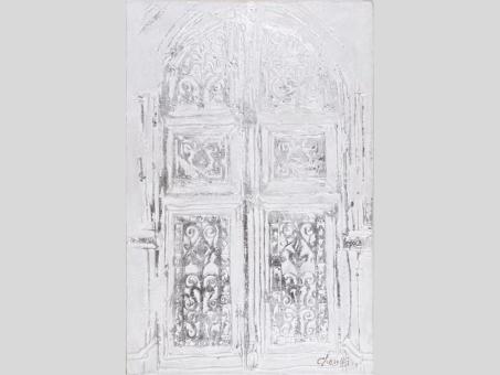 Ölbild Motiv Tür Struktur   80x120cm