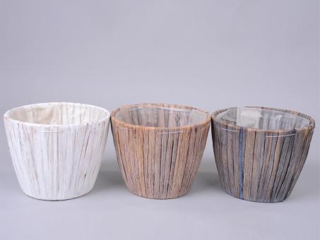 Pflanztopf Wasserhyazinthe 3Fb weiss-braun-grau sort   
