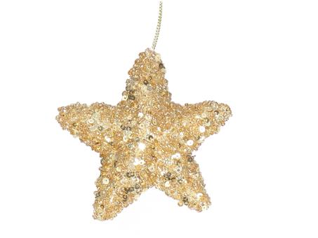 Stern Glitter minitubes a Nylonfaden z Hängen   D9cm