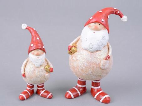 Niko Funny Santa Mütze Punkte Ringelsocken z Stellen Polyresin   B7 T6 H13,5cm