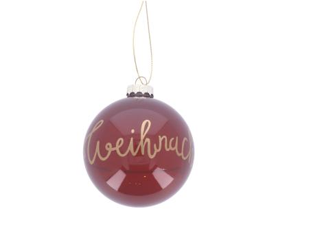 Glaskugel "Weihnachten" zum Hängen   D8cm