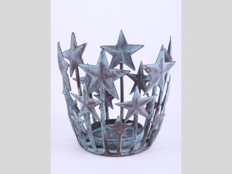 Windlichthalter Metall Sterne (für Teelichtglas D6cm)   D8-11 H11cm
