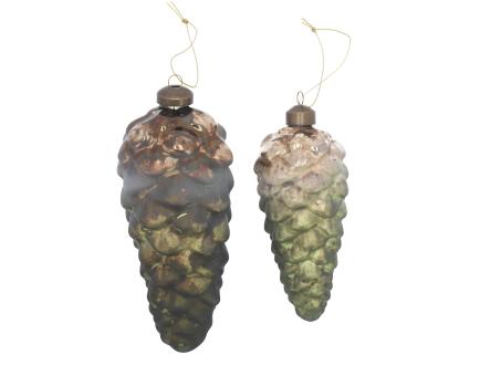 Zapfen Glas Hänger   D6 L13cm