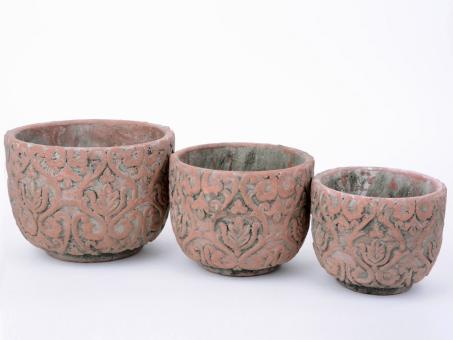 Topfschale Zement Ornamente finish Terra
!! Aktionsartikel- Kein Umtausch / Rückgabe möglich !! D13 H10,5cm