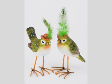 Vogel m Hut/Feder 2Mod stehend  