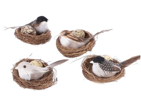 Vogel im Nest 6Mod a Clip D8 H4/8cm