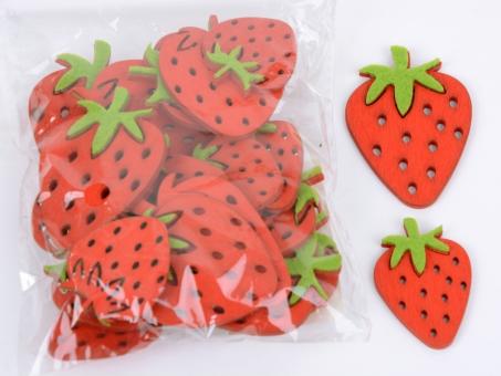 Erdbeeren sortiert Holz Box24St Streuartikel D3-5cm