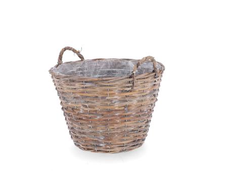 Korb Rattan gespalten m Henkel konisch D23/35 H25/31cm
