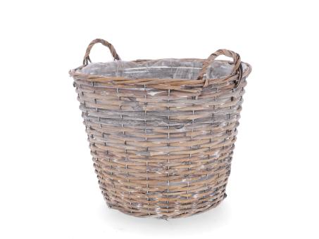 Korb Rattan gespalten m Henkel konisch D28/40 H30/36cm