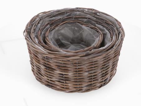 Schale Rattan gespalten Set4 D35 H15cm