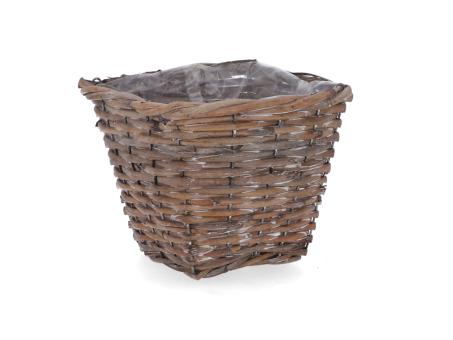 Topf Rattan quadratisch gespalten D15/20 H16cm