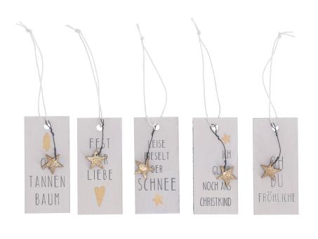 Anhänger Schild m Spruch 5Mod  B4 H9 L17cm