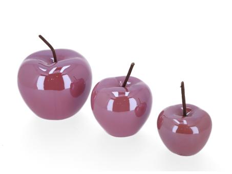 Apfel Porzellan  2fb brombeer hell/dunkel  B7,5 H9cm