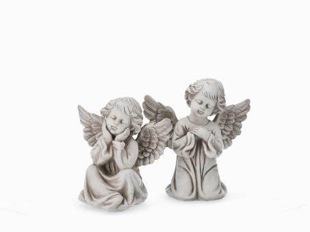 Engel Poly knieend/sitzend 2Mod  B24 T14 H26cm