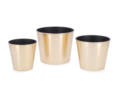 Topf Kunststoff foliert gebürstet D9,5/12,5 H11,5cm