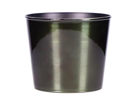 Topf Kunststoff foliert gebürstet D12/15 H13cm