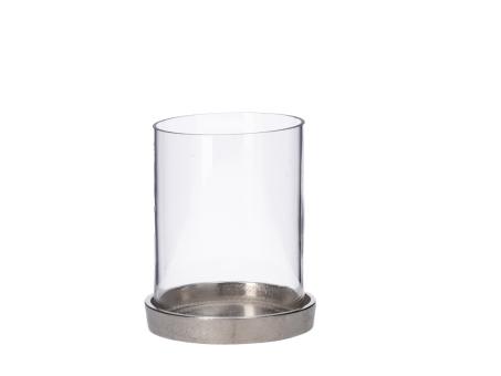 Teelichthalter x1 Aluguss m 1 Zylinderglas   
