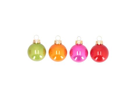 Kugel xmas Glas OPAL 4Farben rd-grn-or-pnk D4cm