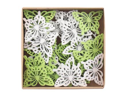 Streuschmetterling Holz 32St/Box 2fb   B4 H3cm