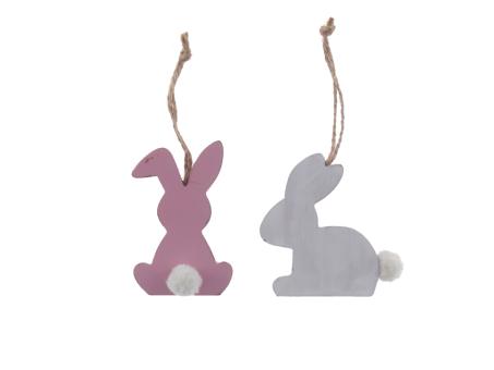 Hänger Hase Holz 2Mod   B4,5-6 H6-7,5 L12-13cm