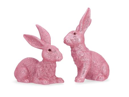 Hase Glitter 2Mod sitzend B10-13 L26 H27-34cm