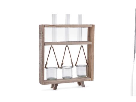 Regalvase Glas x3 (RG D3 H20 / Glas D8 H8cm)
!! Aktionsartikel- Kein Umtausch / Rückgabe möglich !! B39 T7,5 H43/52cm