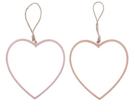 Hänger Herz MDF offen 2fb rosa-pfirsich sort   D16cm